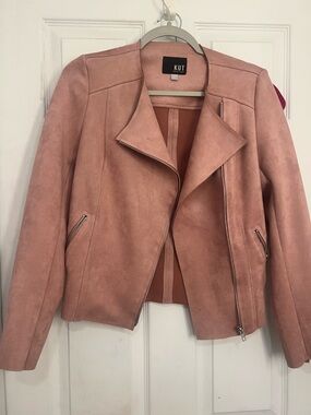 Kut from the Kloth Dusty Rose Faux Suede zipper Jacket size XS